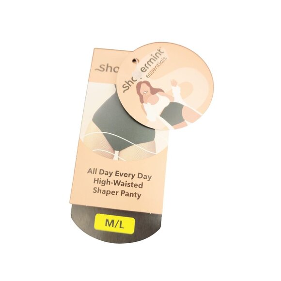 Shapermint Essentials High-Waisted Shaper Panty Size M/L Black Seamless Stretch - Picture 3 of 7